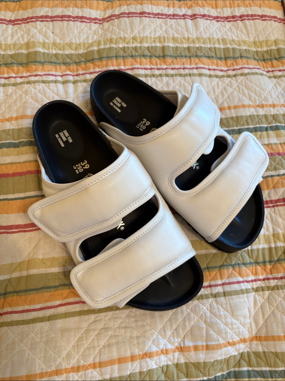 Birkenstock Cosy by Dingyun Zhang White Double-Strap Slide puffy Arizona 39